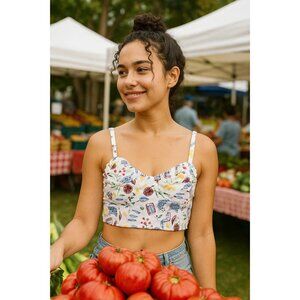 Colsie size XS Longline Corset Bralette Crop Top Fruit NEW